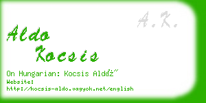aldo kocsis business card